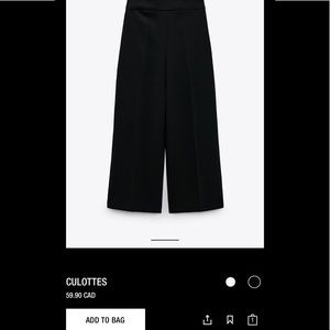 ZARA HIGH RISE WIDE LEG CULOTTES BLACK